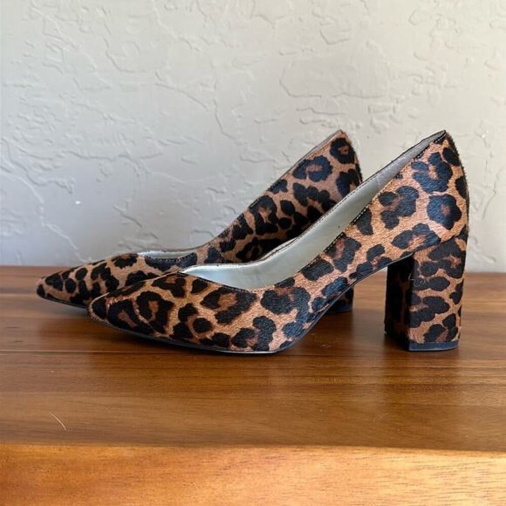 1. State‎ animal print calf hair chunky heel pointed toe size 6.5